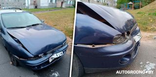 Кто ж так разбил припаркованную машину в Гродно? Фото