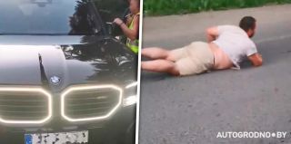 Появилось видео начала конфликта с водителем BMW XM на границе Литвы и Беларуси