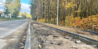 На Юбилейное озеро пойдём по новым тротуарам. "Ремстройавтодор" уже делает пешеходные дорожки. Фото