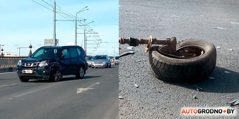 Серьезная авария в Гродно на путепроводе возле стеклозавода. Подробности