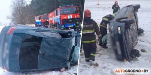 Жесткая авария возле Ольшанки: VW Polo вылетел в кювет