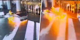 В США у башни Трампа взорвалась и сгорела Tesla с человеком внутри