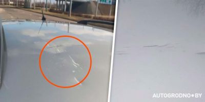 Мужчина ехал по Гродно и вдруг ему поцарапали крышу. Как?