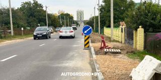 Вдоль улицы Асфальтной в Гродно делают тротуар