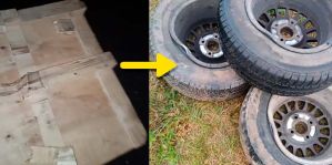 Разбил 3 диска, минус 3 шины: мужчина встретил препятствие на загородной дороге вблизи Гродно