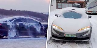 В Беларуси ребята из ev.wiki показали, как реально стряхивает с себя снег BYD Yangwang U7: "Совсем не как в китайской рекламе"