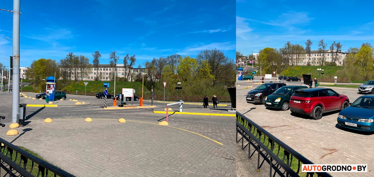 На платной парковке в центре Гродно поднялись шлагбаумы и потухло табло. Что это значит?