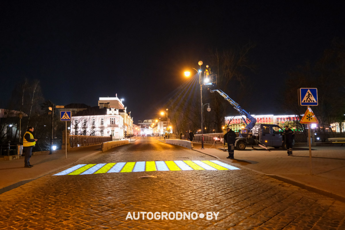 Светящийся пешеходный переход в Гродно