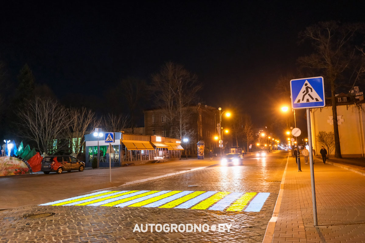 Светящийся пешеходный переход в Гродно