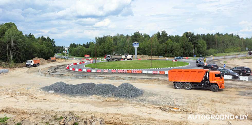 Работы на объездной в Гродно набирают обороты. Уже видны очертания нового кольца