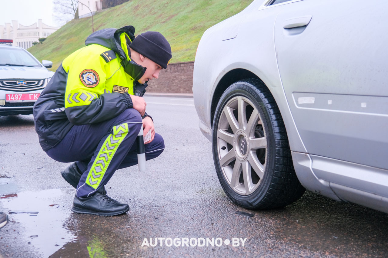Рейд ГАИ Гродно - на летних или зимних шинах ездят водители Беларуси