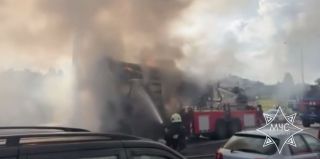 Пожарная машина загорелась в Минске по дороге на пожар