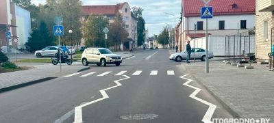 Превью фото к статье В Гродно нанесли зигзагообразную разметку: в ГАИ пояснили, что это значит...