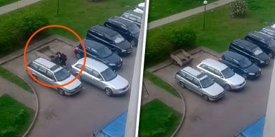 Загадка из Гродно: почему мужчина тягает туда-сюда прицеп по парковке?