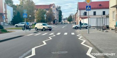 В Гродно нанесли зигзагообразную разметку: в ГАИ пояснили, что это значит