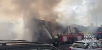 Пожарная машина загорелась в Минске по дороге на пожар