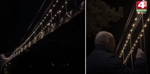 Платное включение подсветки подвесного моста в Мостах временно остановлено