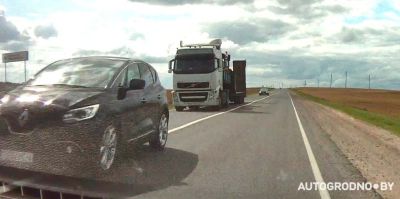 "Едва увернулся": опасный встречный разъезд под Гродно засняли на видео