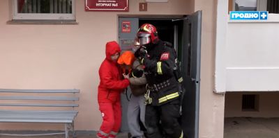 Как в Гродно спасатели МЧС ликвидировали два учебных происшествия