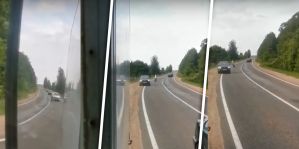 Водитель МАЗа заметил пьяного пешехода на дороге и вызвал ГАИ. До приезда инспекторов он держал нарушителя на контроле