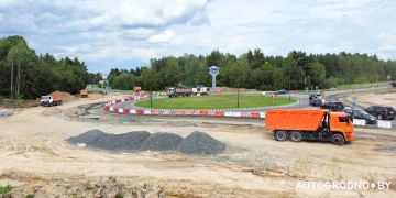 Превью фото к статье Работы на объездной в Гродно набирают обороты. Уже видны очертания нового кольца...