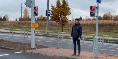 На участке объездной в Гродно понизили скорость движения и установили переход со светофорами