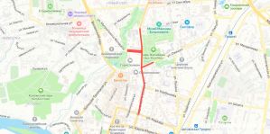 Движение по площади Тызенгауза перекрыли до утра воскресенья. На субботу закроют и ближайшие улицы. Схема