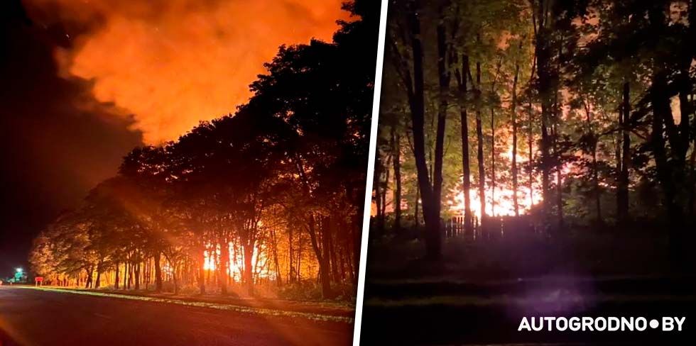 Сильный пожар: в Озерах горит пилорама