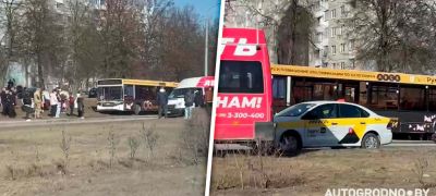 Превью фото к статье Обновлено: Коллапс на проспекте Клецкова в Гродно: десяток троллейбусов и автобусов остановились из-за аварии...