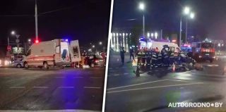 Два нарушителя встретились в одной точке: серьезная авария на перекрестке у здания ГАИ Гродно