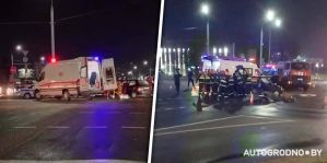 Два нарушителя встретились в одной точке: серьезная авария на перекрестке у здания ГАИ Гродно