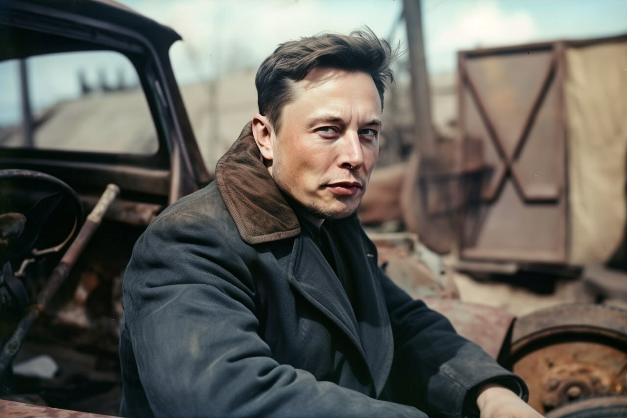 Нейросеть превратила Илона Маска в советского самодельщика